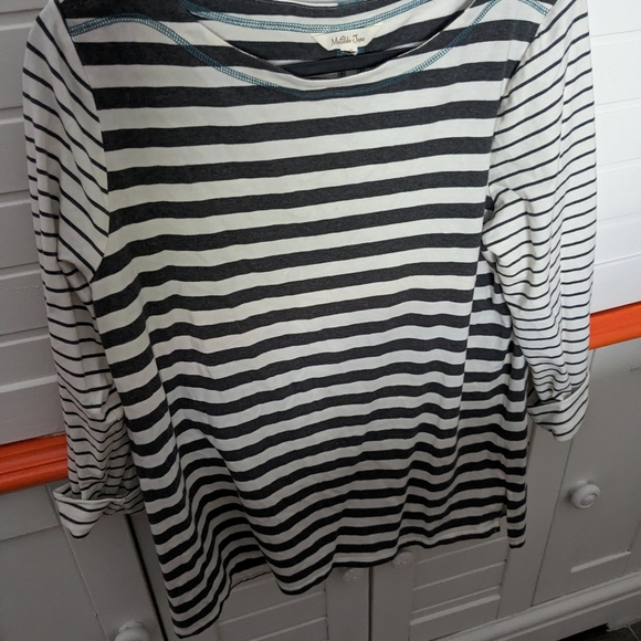 Matilda Jane Gray and white strip shirt - Picture 1 of 3